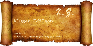 Kluger Zágon névjegykártya